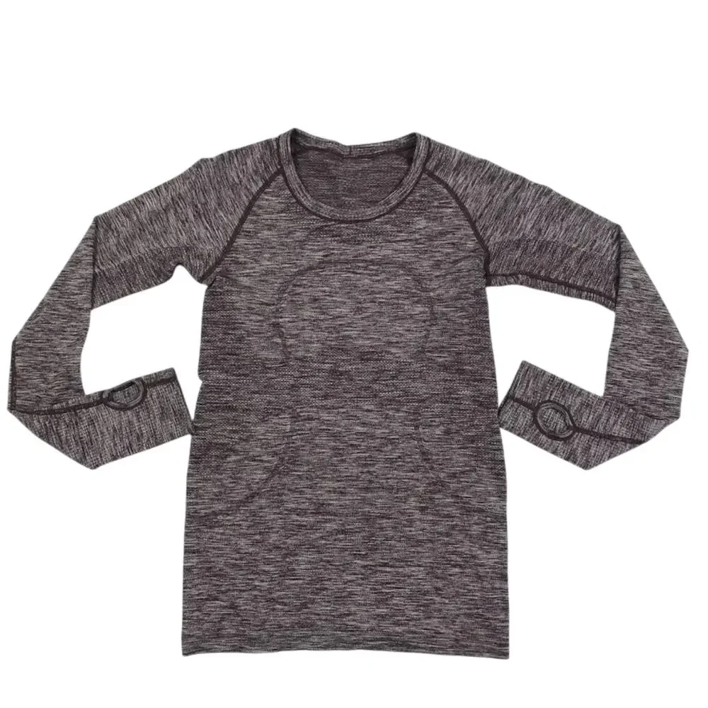 LULULEMON Swiftly Tech Long Sleeve Crew Top Sz 6 Burgundy Running Yoga Everyday